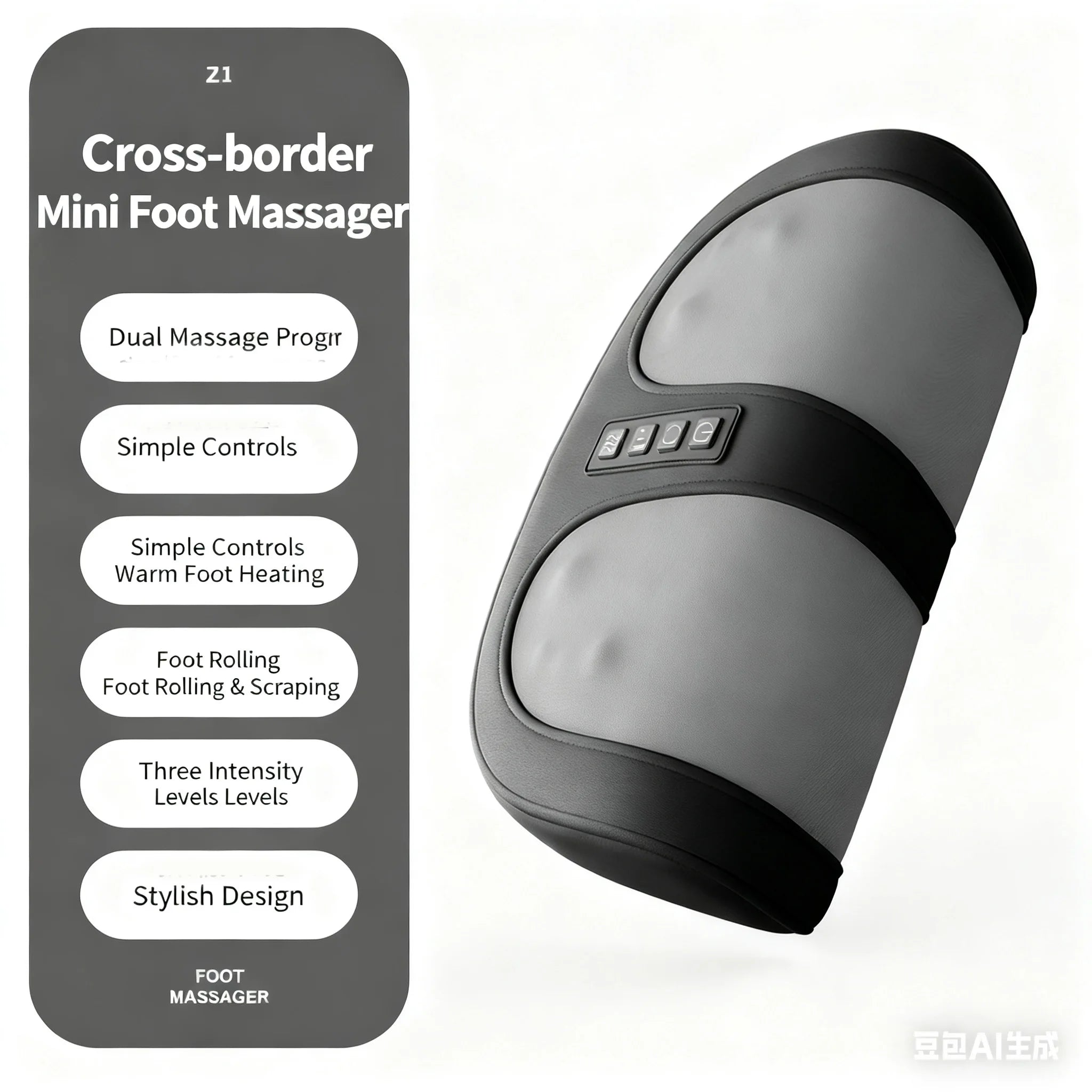 Electric Foot Massager Hot Compress Shiatsu Kneading Leg Roller Kneading Calf Deep Relieve Fatigue Relieves Plantar Fasciitis