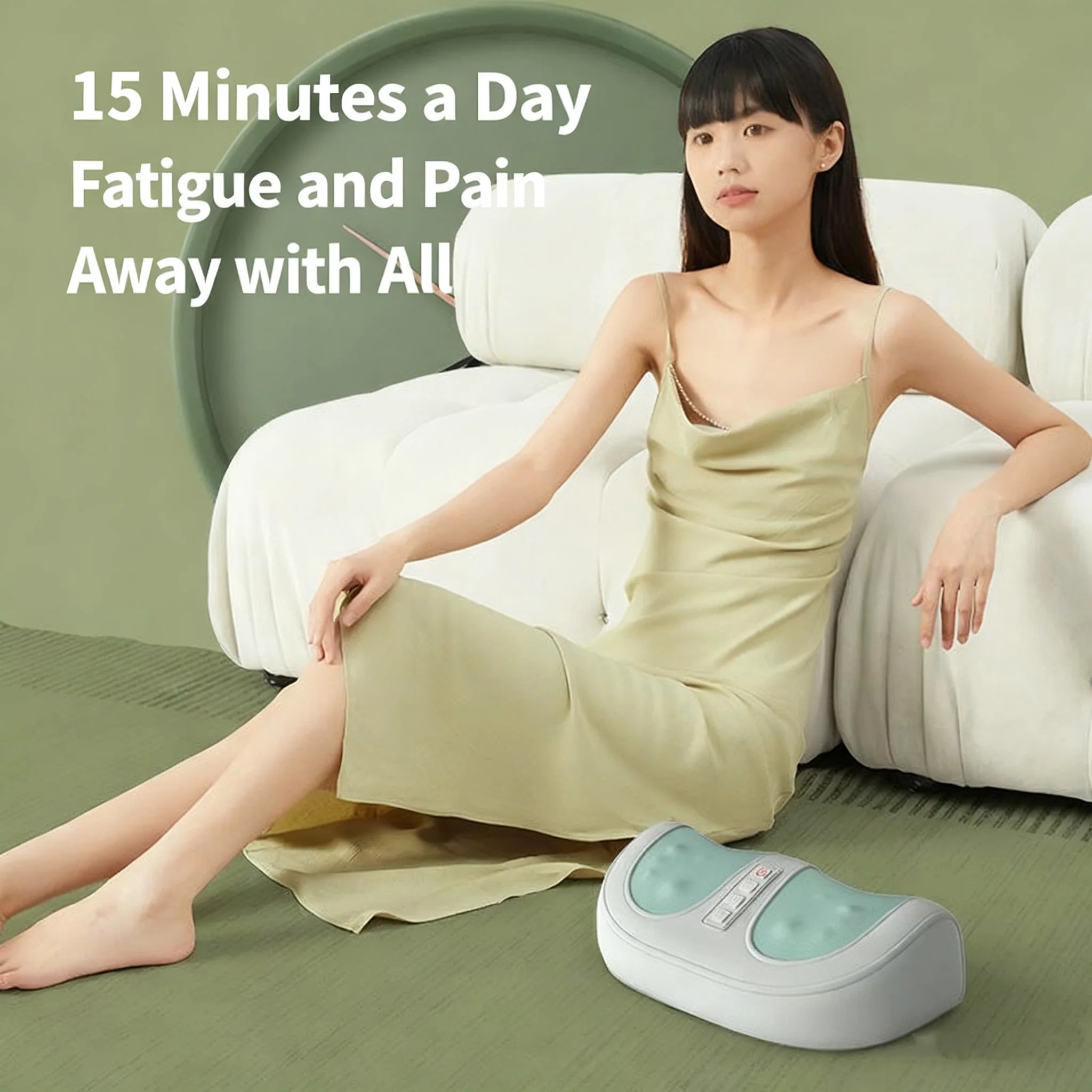 Electric Foot Massager Hot Compress Shiatsu Kneading Leg Roller Kneading Calf Deep Relieve Fatigue Relieves Plantar Fasciitis