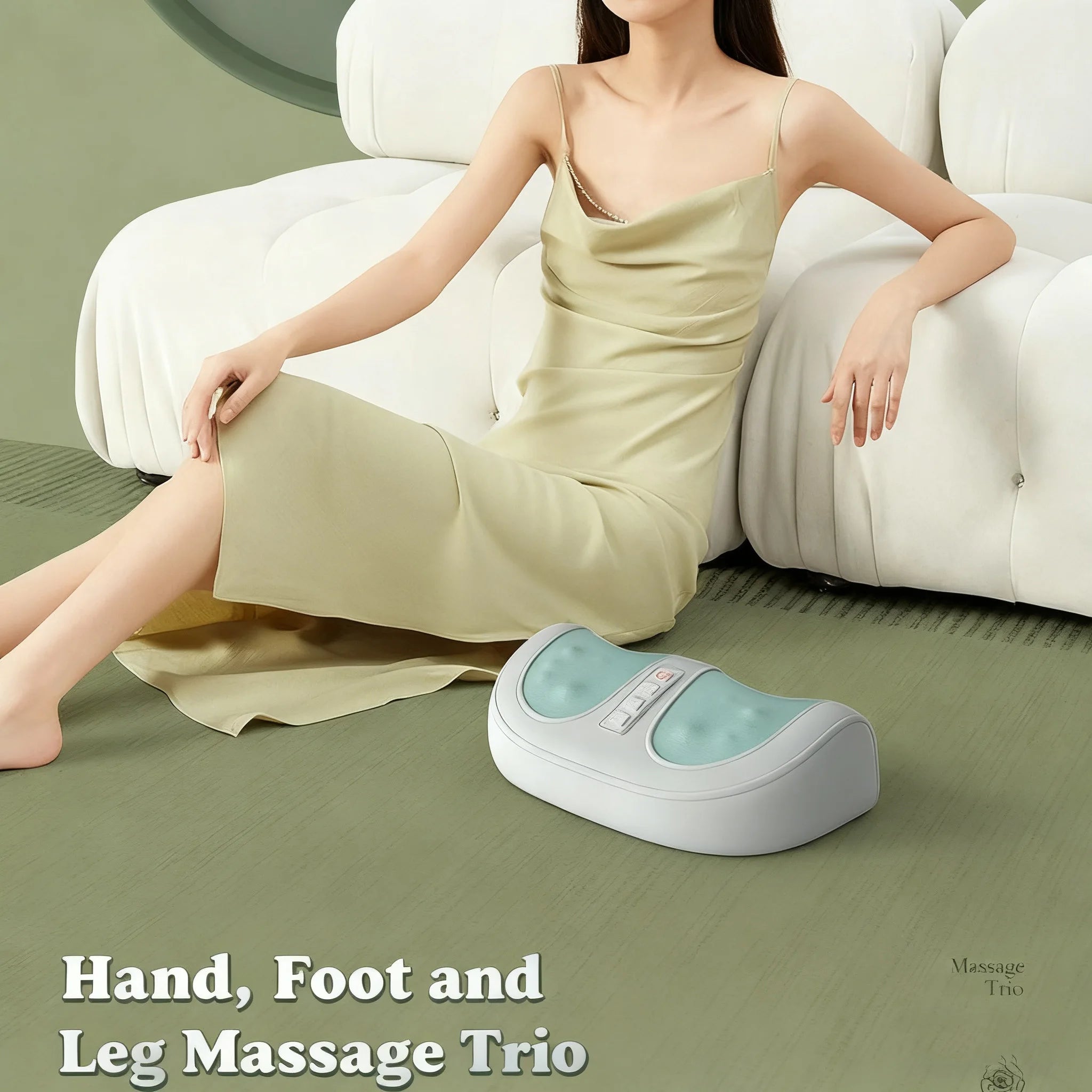 Electric Foot Massager Hot Compress Shiatsu Kneading Leg Roller Kneading Calf Deep Relieve Fatigue Relieves Plantar Fasciitis