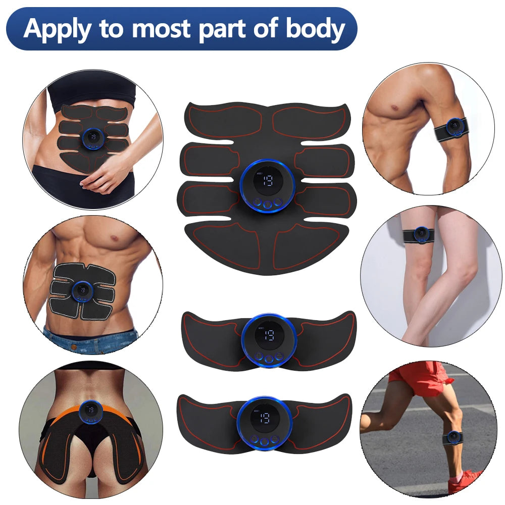 Electric Muscle Stimulator - EMS Abdominal Fitness Trainer with LCD Display