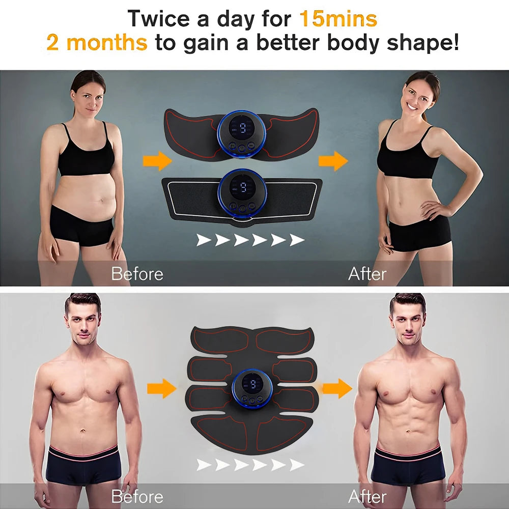 Electric Muscle Stimulator - EMS Abdominal Fitness Trainer with LCD Display