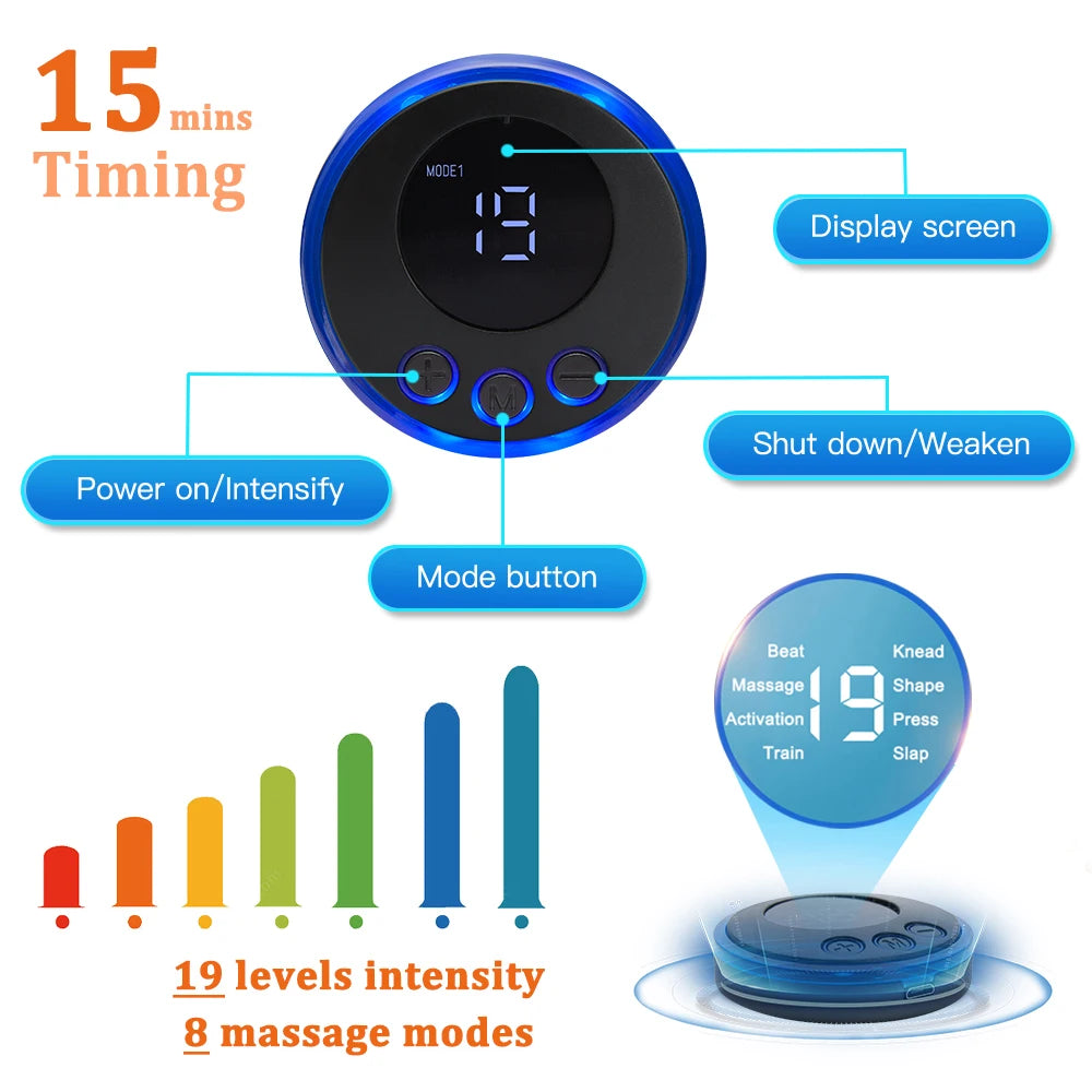 Electric Muscle Stimulator - EMS Abdominal Fitness Trainer with LCD Display