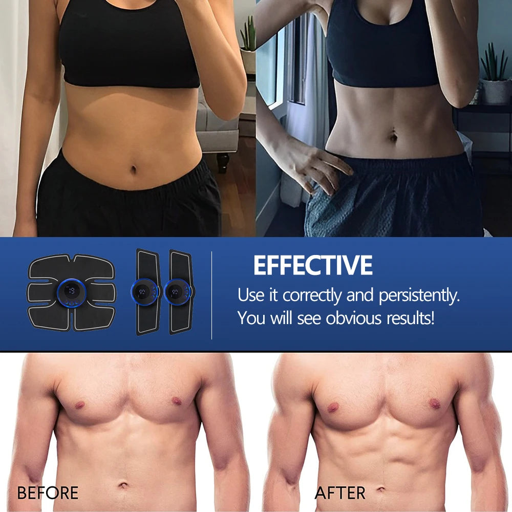 Electric Muscle Stimulator - EMS Abdominal Fitness Trainer with LCD Display