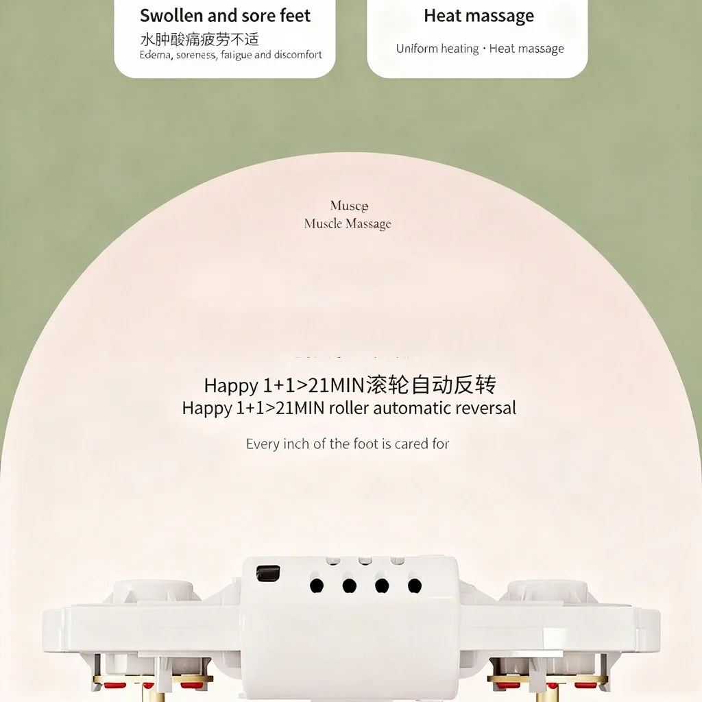 Electric Foot Massager Hot Compress Shiatsu Kneading Leg Roller Kneading Calf Deep Relieve Fatigue Relieves Plantar Fasciitis