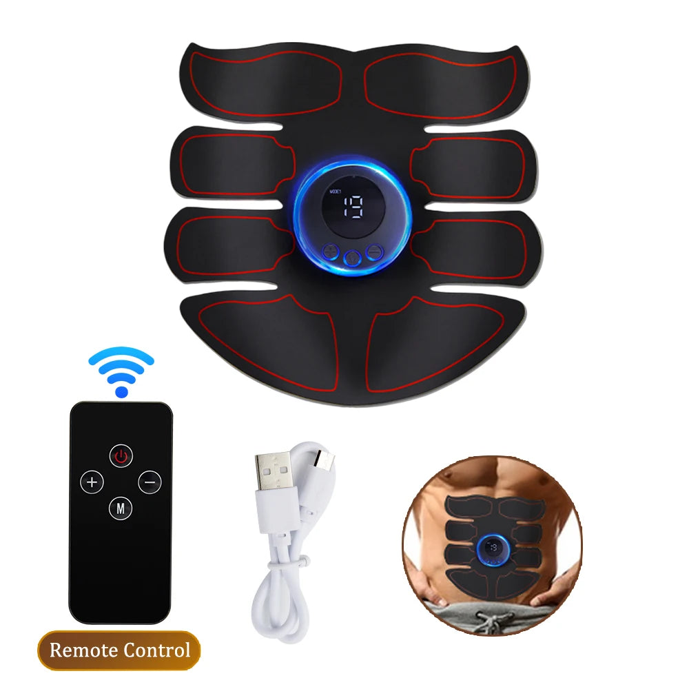 Electric Muscle Stimulator - EMS Abdominal Fitness Trainer with LCD Display